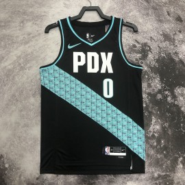 Camiseta Damian Lillard #0 Portland Trail Blazers 2023 Negro City Edition
