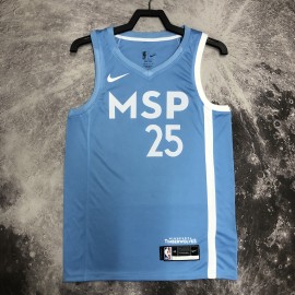 Camiseta Derrick Rose #25 Minnesota Timberwolves Azul