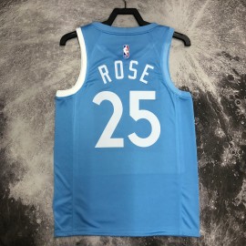 Camiseta Derrick Rose #25 Minnesota Timberwolves Azul Camiseta Derrick Rose #25 Minnesota Timberwolves Azul