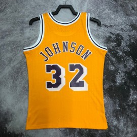 Camiseta Magic Johnson #32 Los Angeles Lakers 1984/85 Amarillo Camiseta Magic Johnson #32 Los Angeles Lakers 1984/85 Amarillo