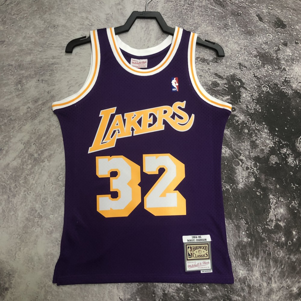 Camiseta Magic Johnson #32 Los Angeles Lakers 1984/85 Púrpura Camiseta Magic Johnson #32 Los Angeles Lakers 1984/85 Púrpura