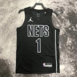 Camiseta Mikal Bridges #1 Brooklyn Nets 2023 Negro Jordan Limited Edition