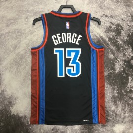 Camiseta Paul George #13 Oklahoma City Thunder 2023 Negro City Edition Camiseta Paul George #13 Oklahoma City Thunder 2023 Negro City Edition