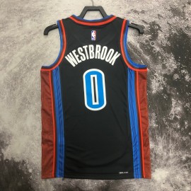 Camiseta Russell Westbrook #0 Oklahoma City Thunder 2023 Negro City Edition Camiseta Russell Westbrook #0 Oklahoma City Thunder 2023 Negro City Edition