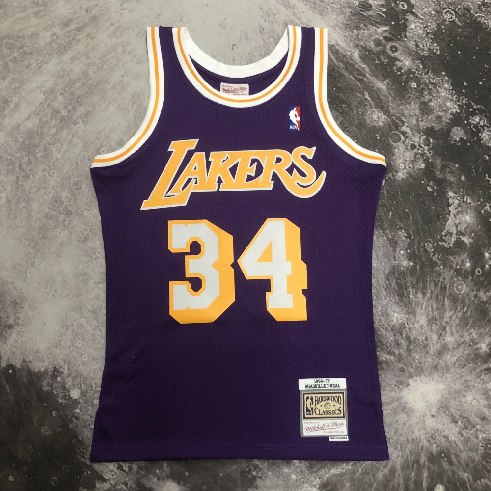 Camiseta Shaquille O'Neal #34 Los Angeles Lakers 1996/97 Púrpura