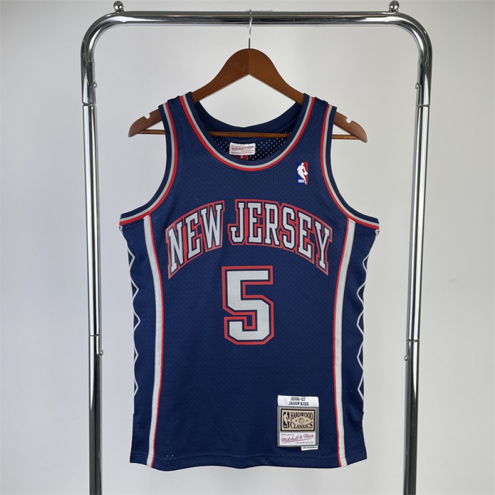 Camiseta Jason Kidd #5 Brooklyn Nets 2006/07 Azul Marino
