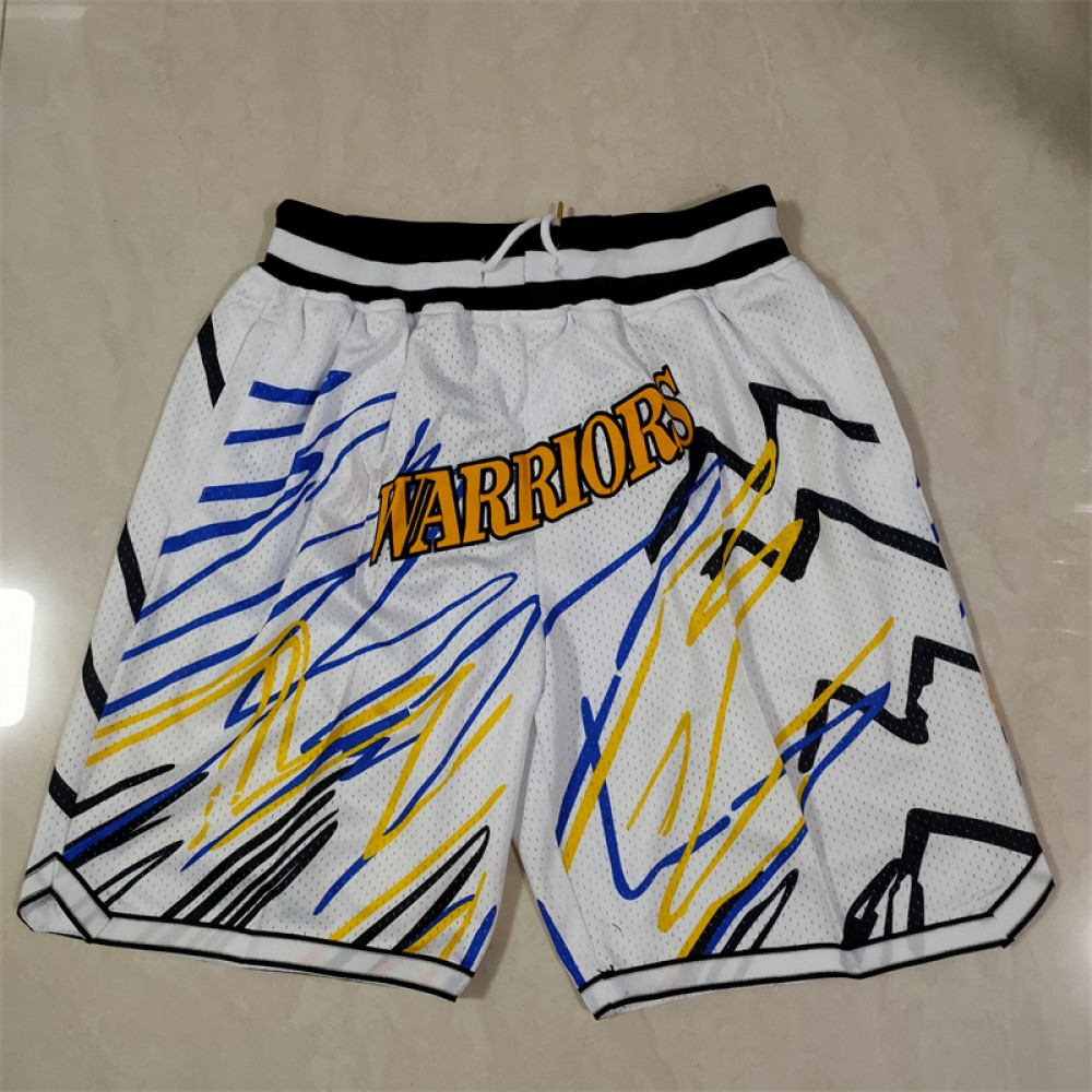 Pantalón Corto De Bolsillo Golden State Warriors Blanco Edición Relámpago