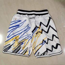 Pantalón Corto De Bolsillo Golden State Warriors Blanco Edición Relámpago