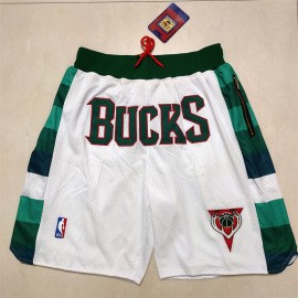 Pantalón Corto De Bolsillo Milwaukee Bucks Blanco