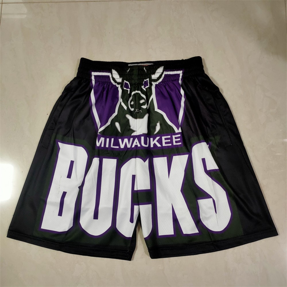 Pantalón Corto De Bolsillo Milwaukee Bucks Negro
