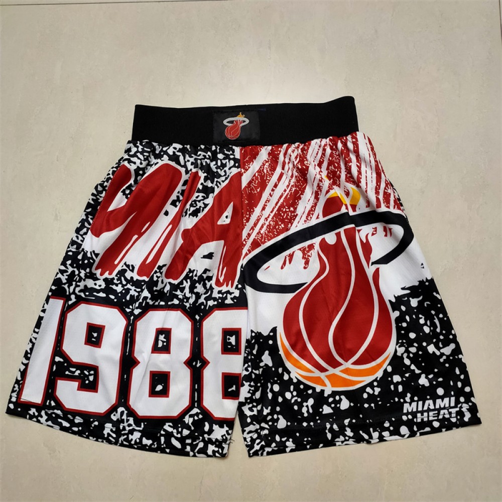 Pantalón Corto Miami Heat MN Gran Logotipo Negro/Rojo