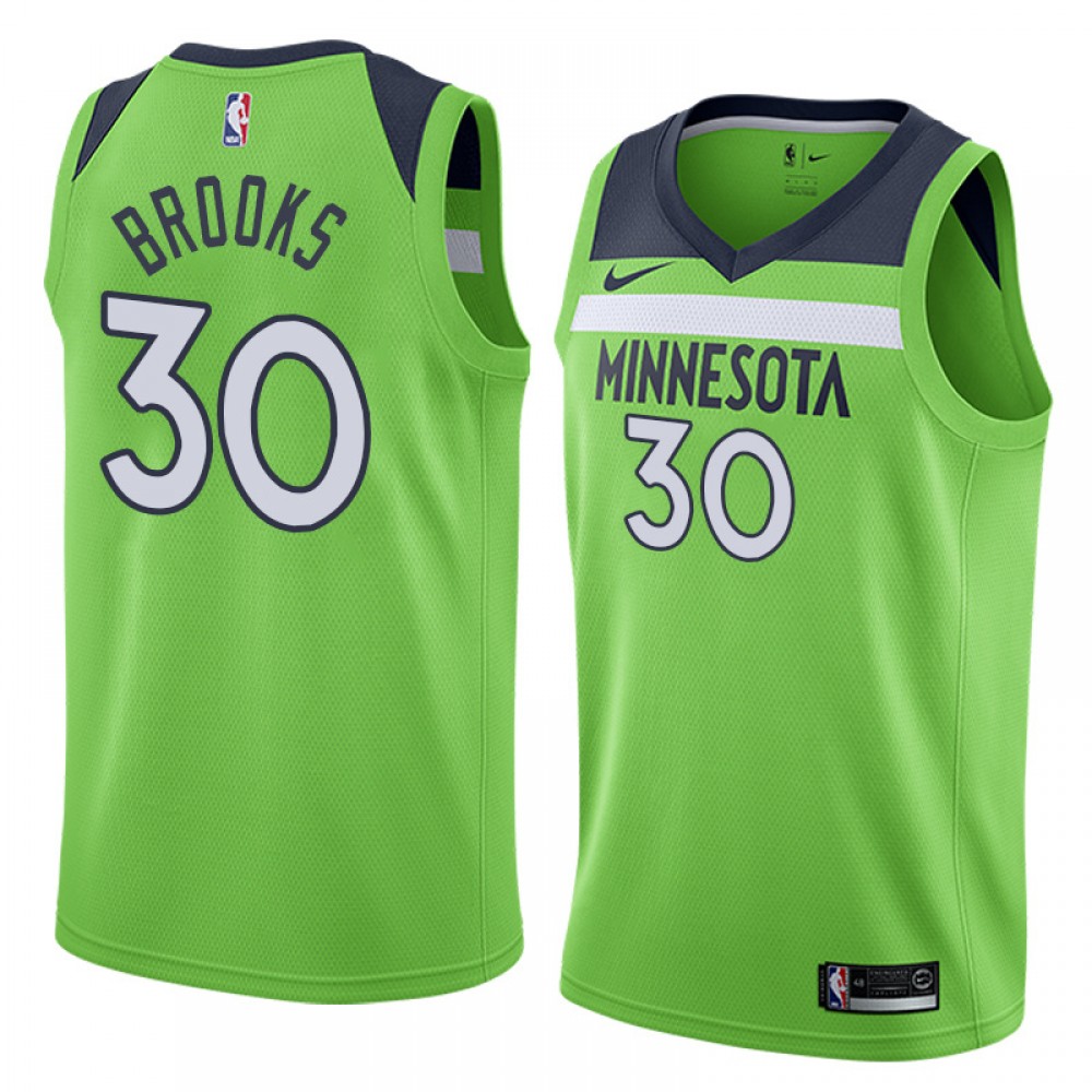 Camiseta Aaron Brooks #30 Minnesota Timberwolves Verde Camiseta Aaron Brooks #30 Minnesota Timberwolves Verde