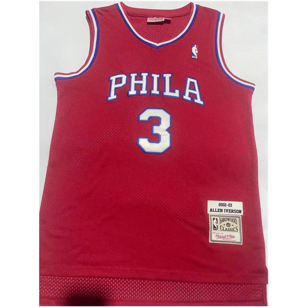 Camiseta Allen Iverson #3 Philadelphia 76ers Rojo Classic Edition Camiseta Allen Iverson #3 Philadelphia 76ers Rojo Classic Edition