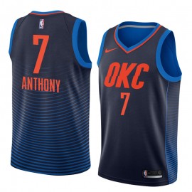 Camiseta Carmelo Anthony #7 Oklahoma City Thunder Azul Oscuro Con Rayas