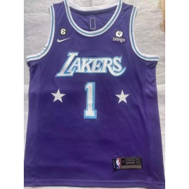Camiseta D'Angelo Russell #1 Los Angeles Lakers Púrpura