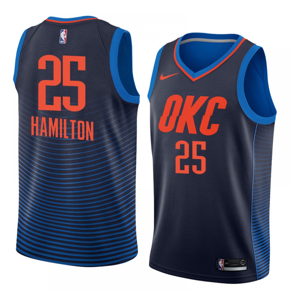 Camiseta Daniel Hamilton #25 Oklahoma City Thunder Azul Oscuro Con Rayas Camiseta Daniel Hamilton #25 Oklahoma City Thunder Azul Oscuro Con Rayas