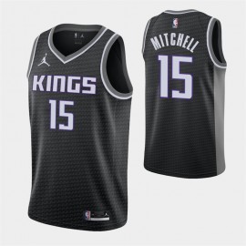 Camiseta Davion Mitchell #15 Sacramento Kings Negro