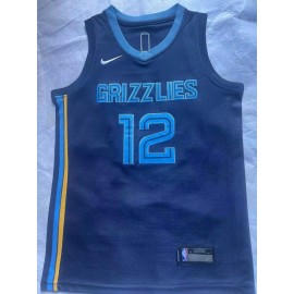 Camiseta Ja Morant #12 Memphis Grizzlies Azul Oscuro Niño