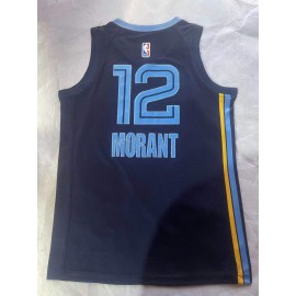 Camiseta Ja Morant #12 Memphis Grizzlies Azul Oscuro Niño Camiseta Ja Morant #12 Memphis Grizzlies Azul Oscuro Niño