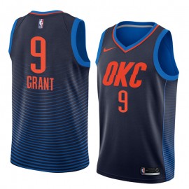 Camiseta Jerami Grant #9 Oklahoma City Thunder Azul Oscuro Con Rayas
