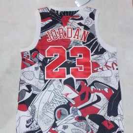 Camiseta Michael Jordan #23 Chicago Bulls Blanco Estampado Memorial Edition Camiseta Michael Jordan #23 Chicago Bulls Blanco Estampado Memorial Edition
