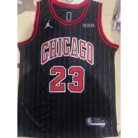 Camiseta Michael Jordan #23 Chicago Bulls Negro Con Rayas