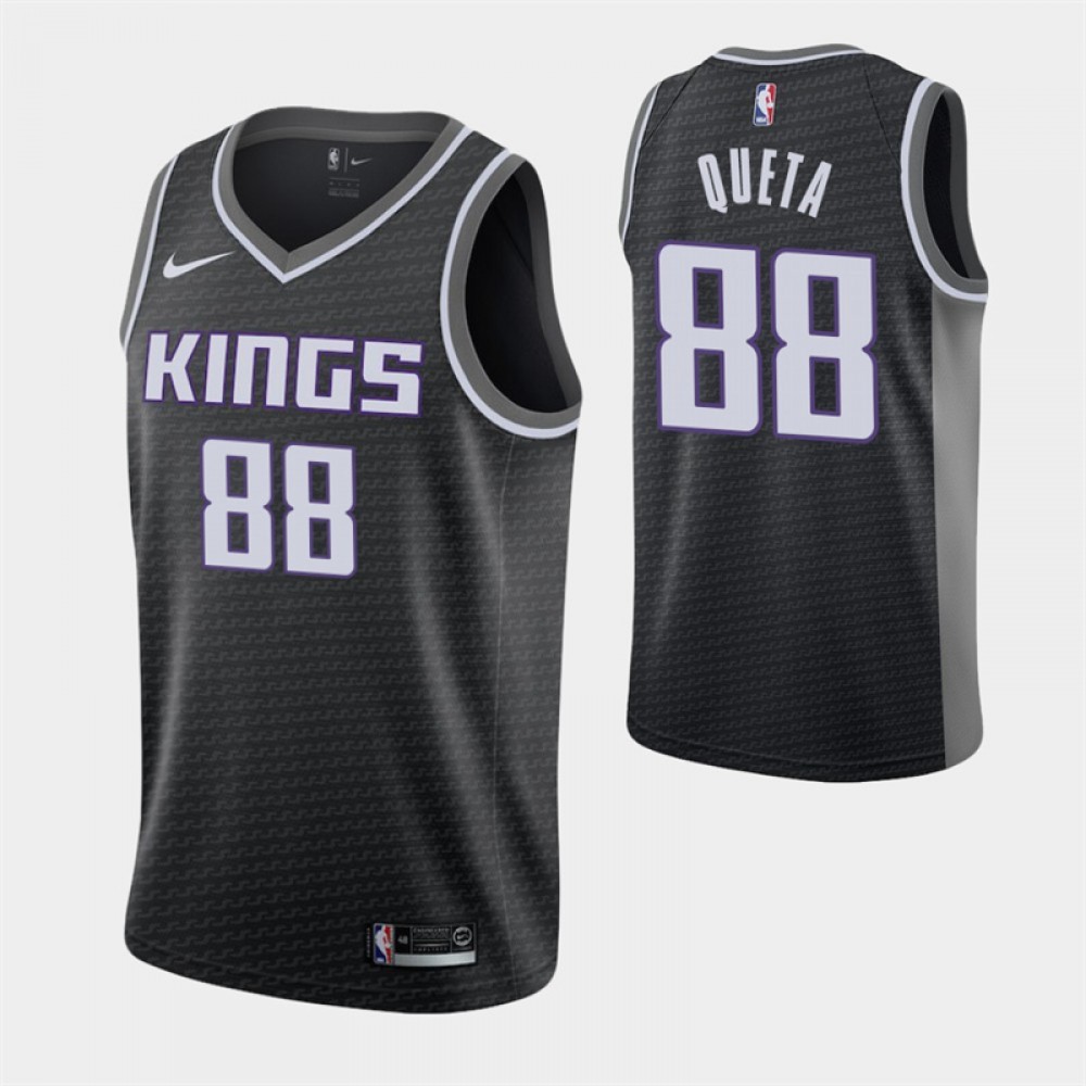 Camiseta Neemias Queta #88 Sacramento Kings Negro Camiseta Neemias Queta #88 Sacramento Kings Negro