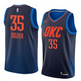 Camiseta P.J. Dozier #35 Oklahoma City Thunder Azul Oscuro Con Rayas