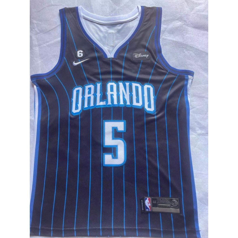 Camiseta Paolo Banchero #5 Orlando Magic 2023 Negro Con rayas Camiseta Paolo Banchero #5 Orlando Magic 2023 Negro Con rayas