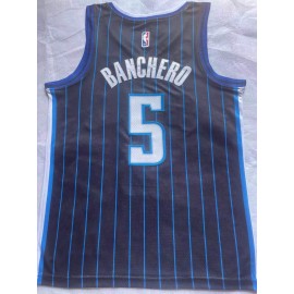 Camiseta Paolo Banchero #5 Orlando Magic 2023 Negro Con rayas Camiseta Paolo Banchero #5 Orlando Magic 2023 Negro Con rayas