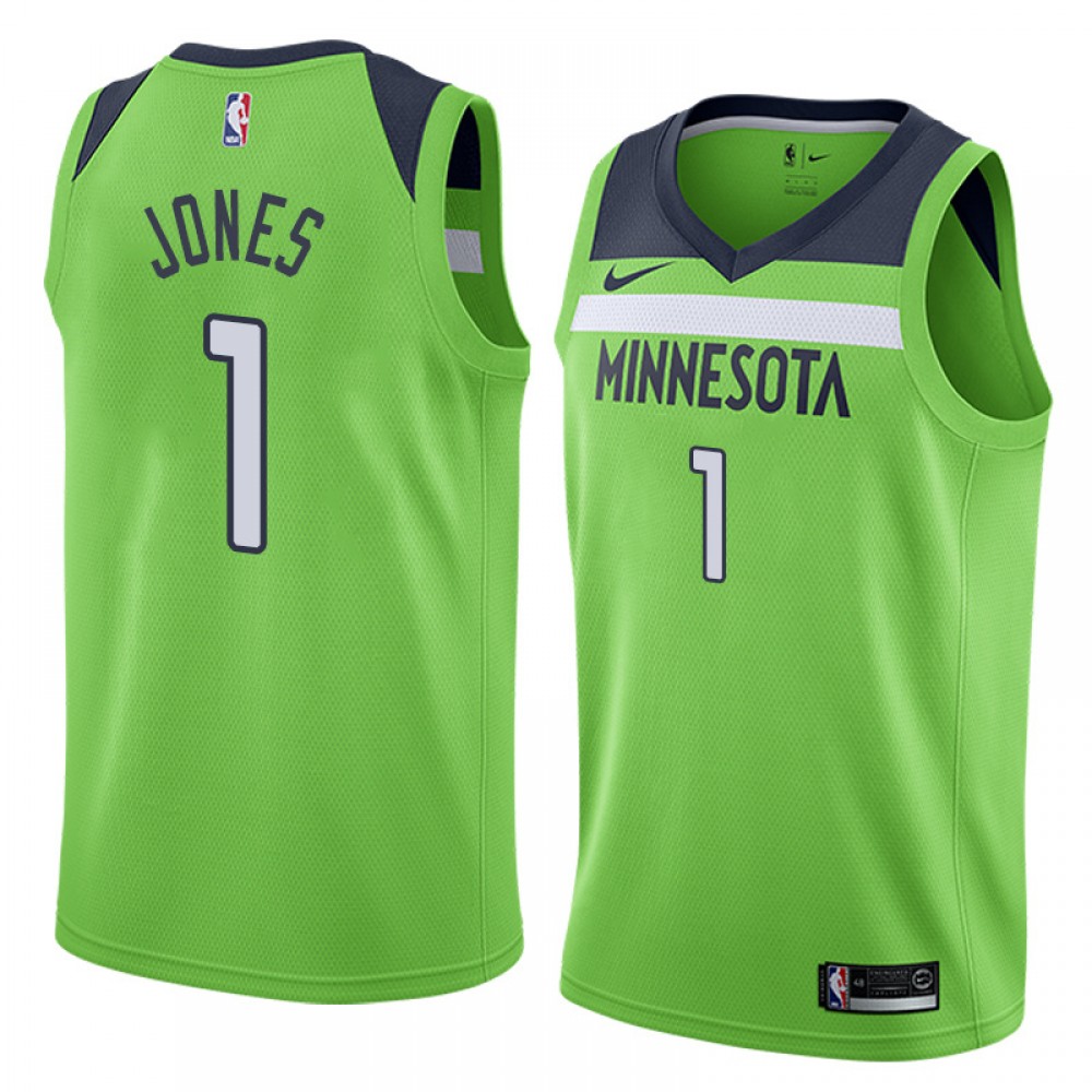 Camiseta Tyus Jones #1 Minnesota Timberwolves Verde Camiseta Tyus Jones #1 Minnesota Timberwolves Verde