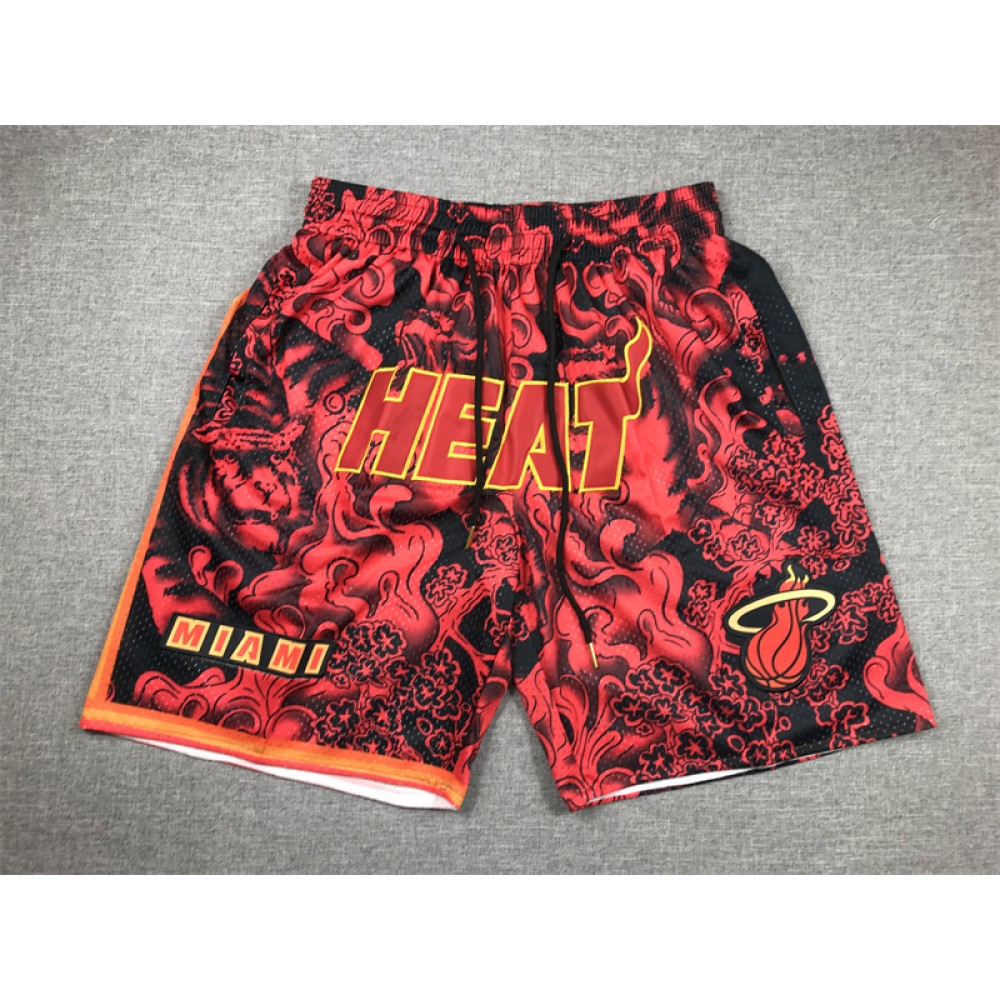 Pantalón Corto De Bolsillo Miami Heat Rojo Edición Tigre