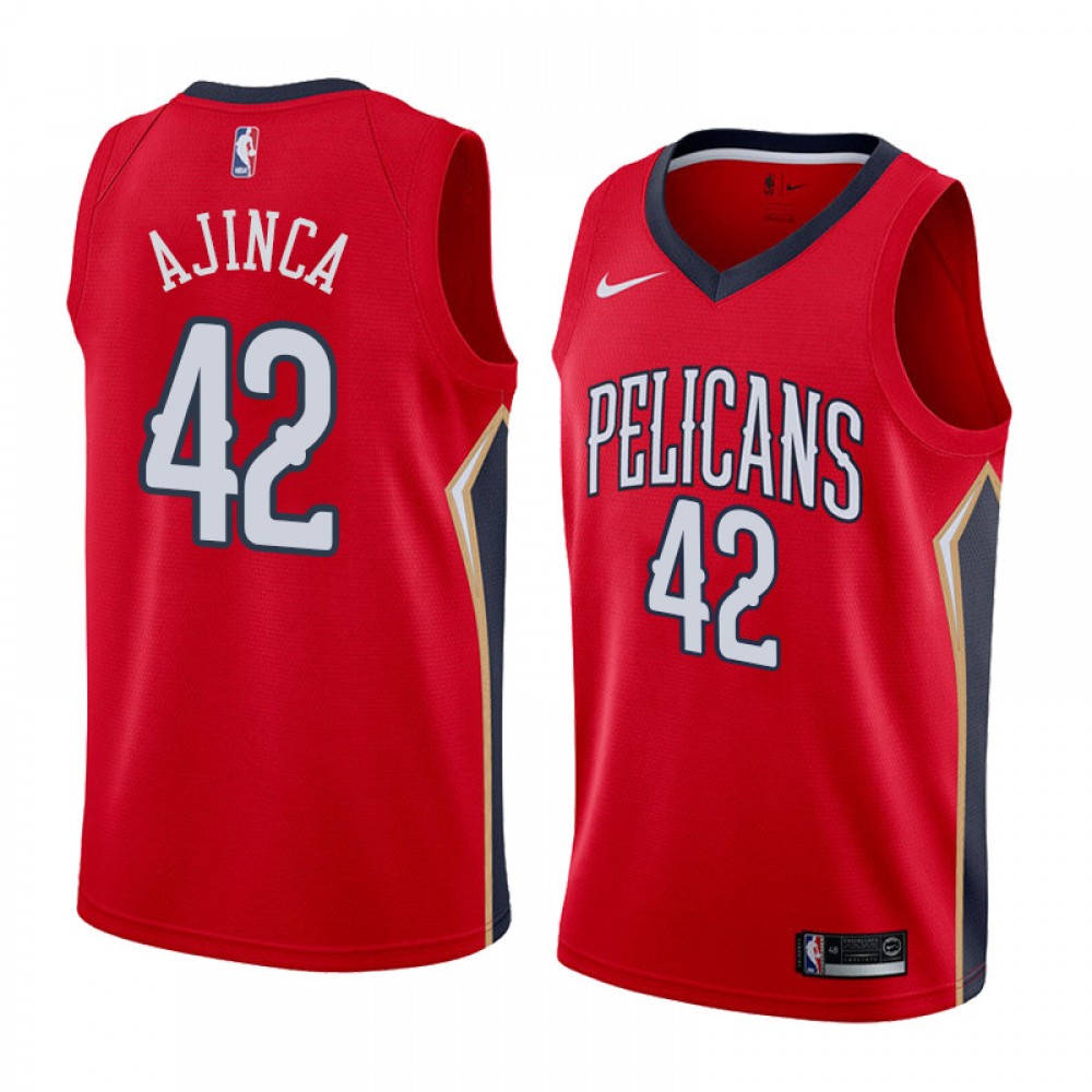 Camiseta Alexis Ajinca #42 New Orleans Pelicans Rojo Camiseta Alexis Ajinca #42 New Orleans Pelicans Rojo