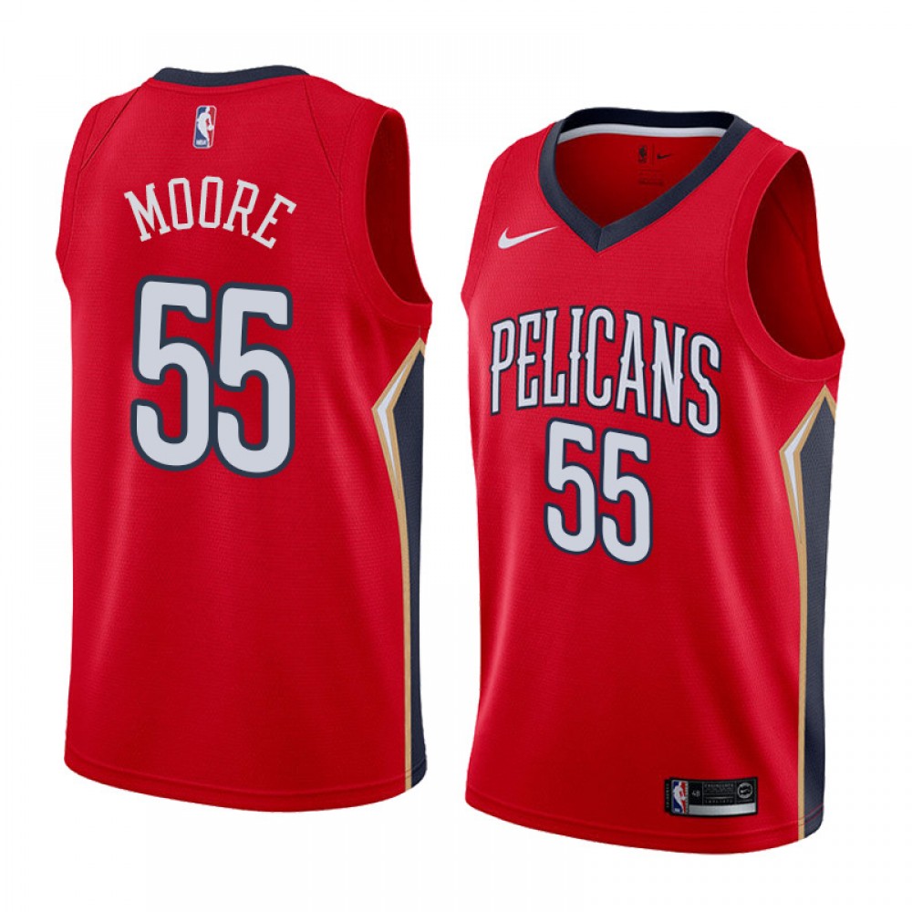 Camiseta E'Twaun Moore #55 New Orleans Pelicans Rojo Camiseta E'Twaun Moore #55 New Orleans Pelicans Rojo