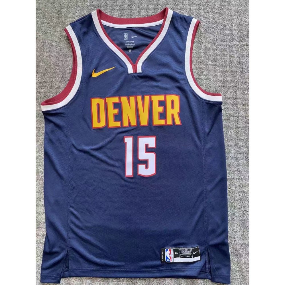 Camiseta Nikola Jokić #15 Denver Nuggets Azul Oscuro Camiseta Nikola Jokić #15 Denver Nuggets Azul Oscuro