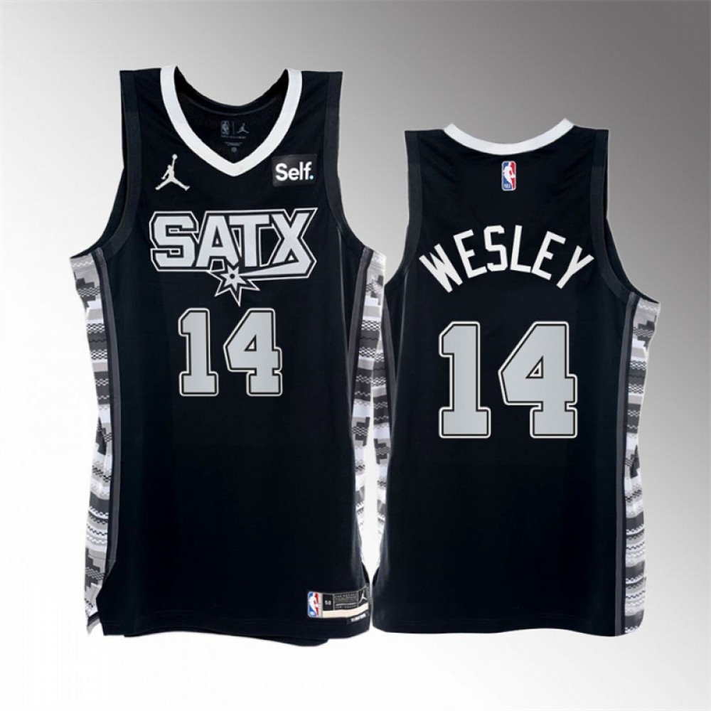 Camiseta Blake Wesley #14 San Antonio Spurs 2023 Negro Statement Edition Camiseta Blake Wesley #14 San Antonio Spurs 2023 Negro Statement Edition