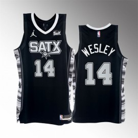 Camiseta Blake Wesley #14 San Antonio Spurs 2023 Negro Statement Edition