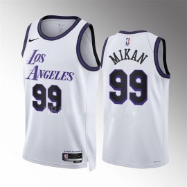 Camiseta George Mikan #99 Los Angeles Lakers 2023 Blanco City Edition