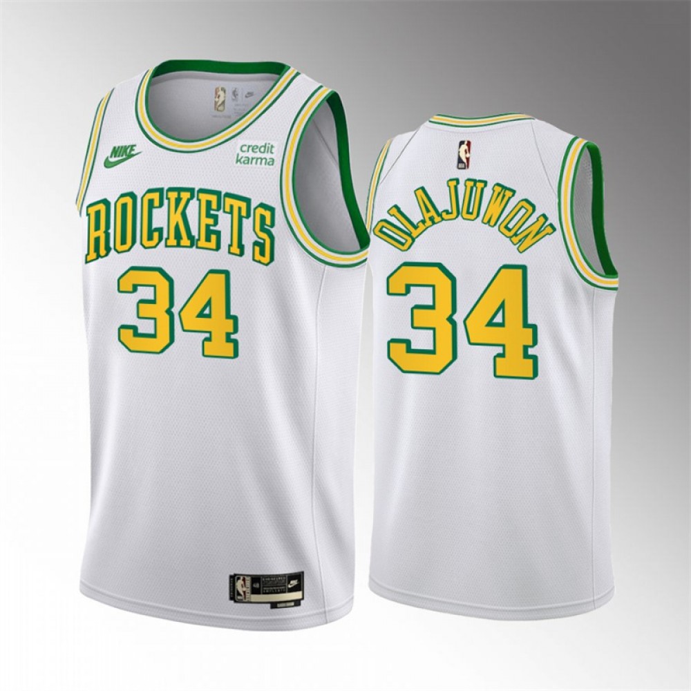 Camiseta Hakeem Olajuwon #34 Houston Rockets 2023 Blanco Classic Edition Camiseta Hakeem Olajuwon #34 Houston Rockets 2023 Blanco Classic Edition