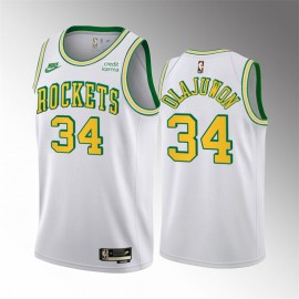 Camiseta Hakeem Olajuwon #34 Houston Rockets 2023 Blanco Classic Edition
