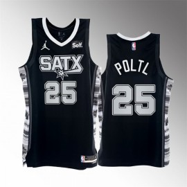 Camiseta Jakob Poltl #25 San Antonio Spurs 2023 Negro Statement Edition
