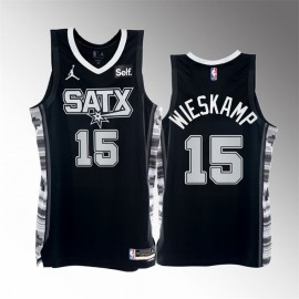Camiseta Joe Wieskamp #15 San Antonio Spurs 2023 Negro Statement Edition