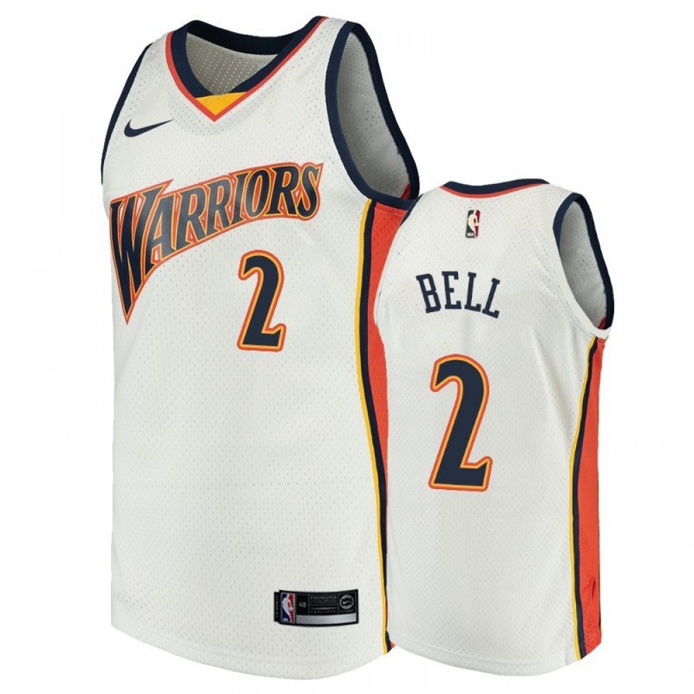 Camiseta Jordan Bell #2 Golden State Warriors Blanco Camiseta Jordan Bell #2 Golden State Warriors Blanco