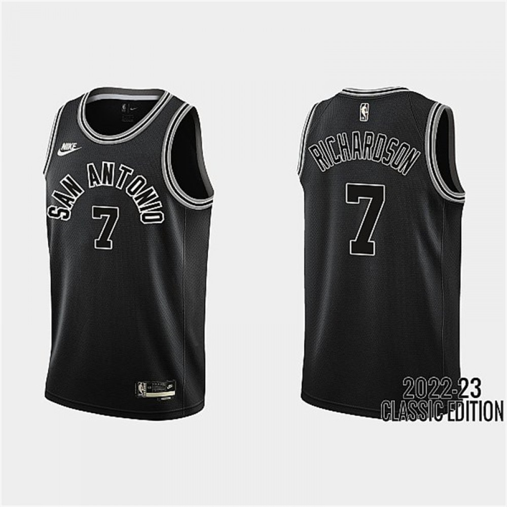 Camiseta Josh Richardson #7 San Antonio Spurs 2023 Negro Classic Edition Camiseta Josh Richardson #7 San Antonio Spurs 2023 Negro Classic Edition