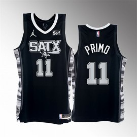 Camiseta Joshua Primo #11 San Antonio Spurs 2023 Negro Statement Edition