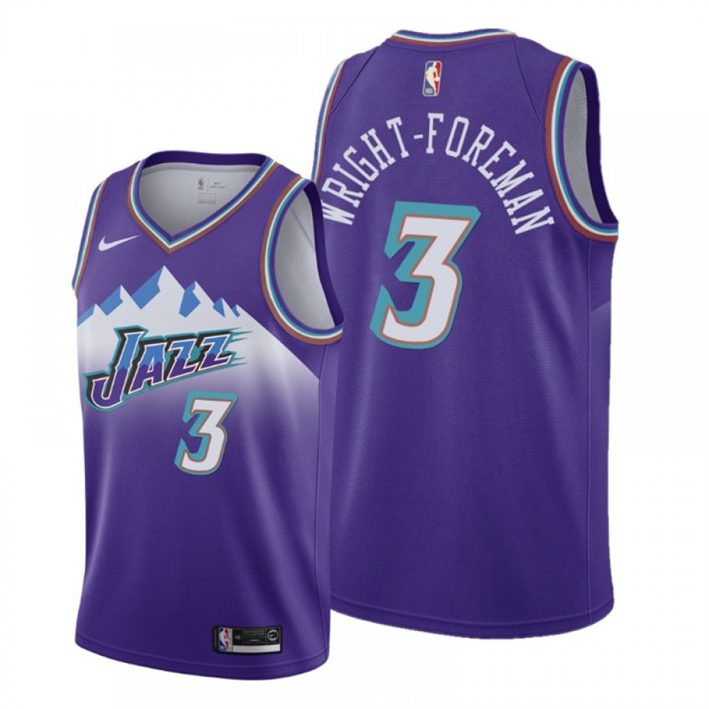 Camiseta Justin Wright-Foreman #3 Utah Jazz Púrpura Snow Mountain Edition Camiseta Justin Wright-Foreman #3 Utah Jazz Púrpura Snow Mountain Edition