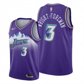 Camiseta Justin Wright-Foreman #3 Utah Jazz Púrpura Snow Mountain Edition