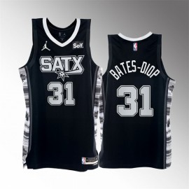 Camiseta Keita Bates-Diop #31 San Antonio Spurs 2023 Negro Statement Edition