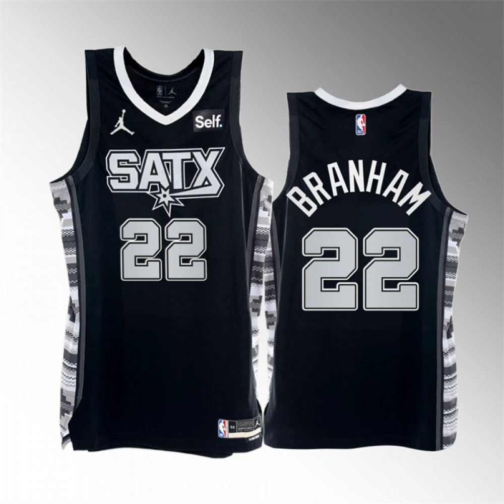 Camiseta Malaki Branham #22 San Antonio Spurs 2023 Negro Statement Edition Camiseta Malaki Branham #22 San Antonio Spurs 2023 Negro Statement Edition