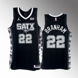 Camiseta Malaki Branham #22 San Antonio Spurs 2023 Negro Statement Edition